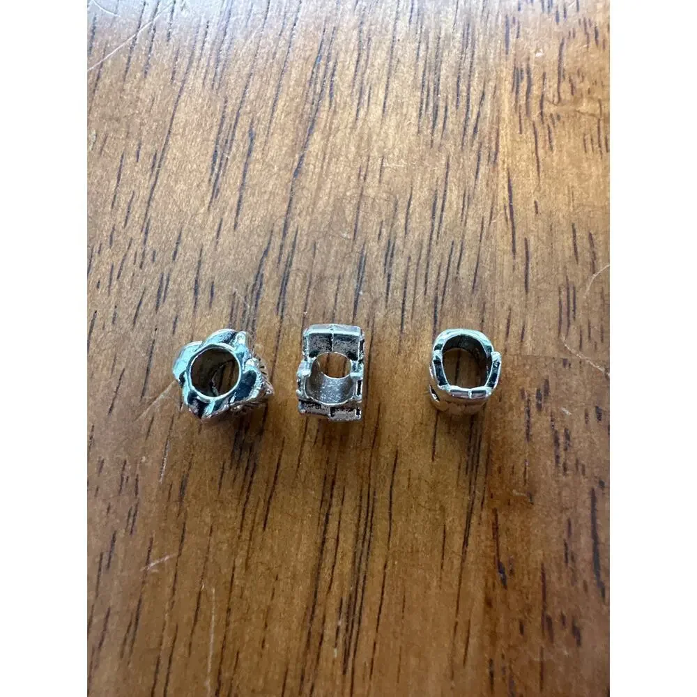 Silver-Tone “Love” Bead Charms – Set of 3 (European Bracelet Style